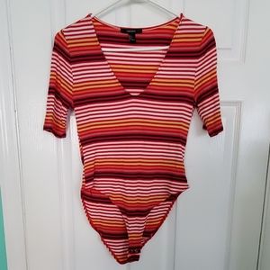F21 Striped Bodysuit
